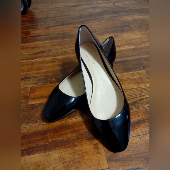 KATE SPADE Vero Cuoio round pointy toe elegant dress shoes shiny black size 7.5 - Picture 1 of 13
